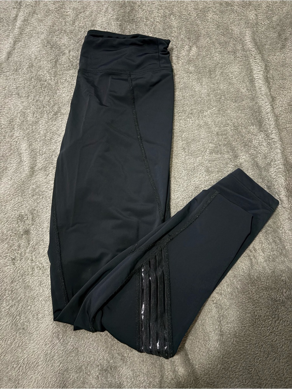 Black Leggings with Side Stripe Detail